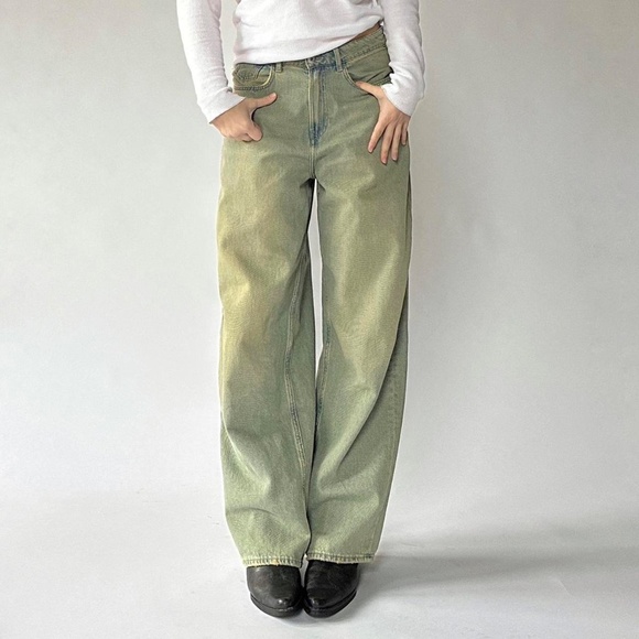 H&M Denim - Baggy Jeans Washed Green H&M Size 4